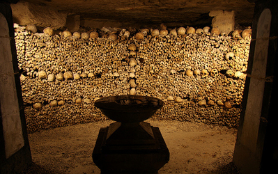 catacombs. Paris. Bones.